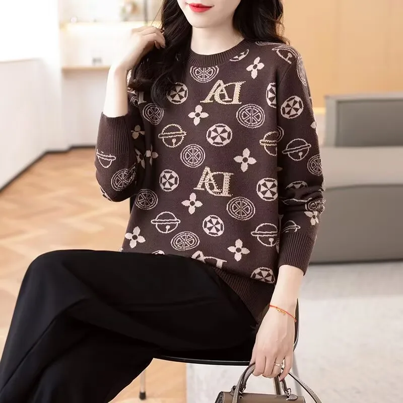 Round Neck Sweater Women Bottom Loose Sweaters Autumn Winter New Style of Western Style with Age Reduction Wool Knitting
Round Neck Sweater Women Bottom Loose Sweaters Autumn Winter New Style of Western Style with Age Reduction Wool Knitting