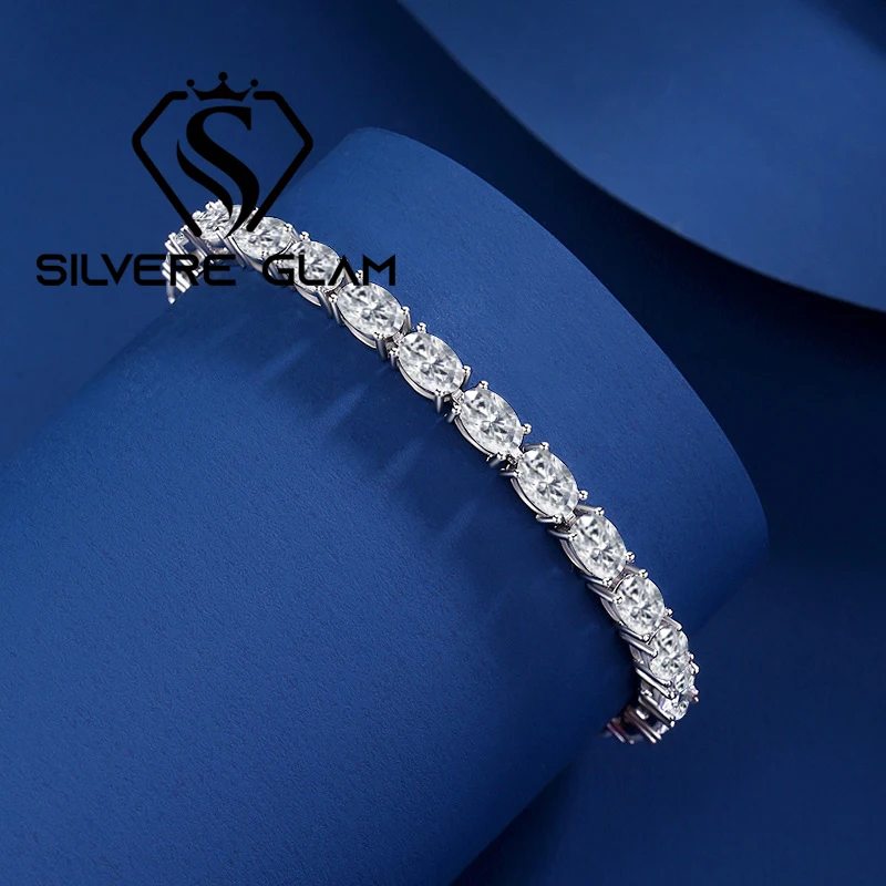 12CT D Color Moissanite Tennis Charm Bracelet Bangle For Womens D VVS1 925 Sterling Silver Luxury Bracelet For Engagement
12CT D Color Moissanite Tennis Charm Bracelet Bangle For Womens D VVS1 925 Sterling Silver Luxury Bracelet For Engagement