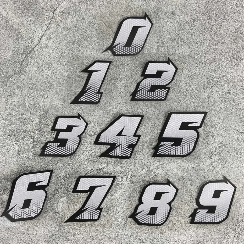 Honeycomb Texture 0-9 Number Stickers Racing Waterproof Decals Silver for Motorcycle Helmet Laptop
Honeycomb Texture 0-9 Number Stickers Racing Waterproof Decals Silver for Motorcycle Helmet Laptop