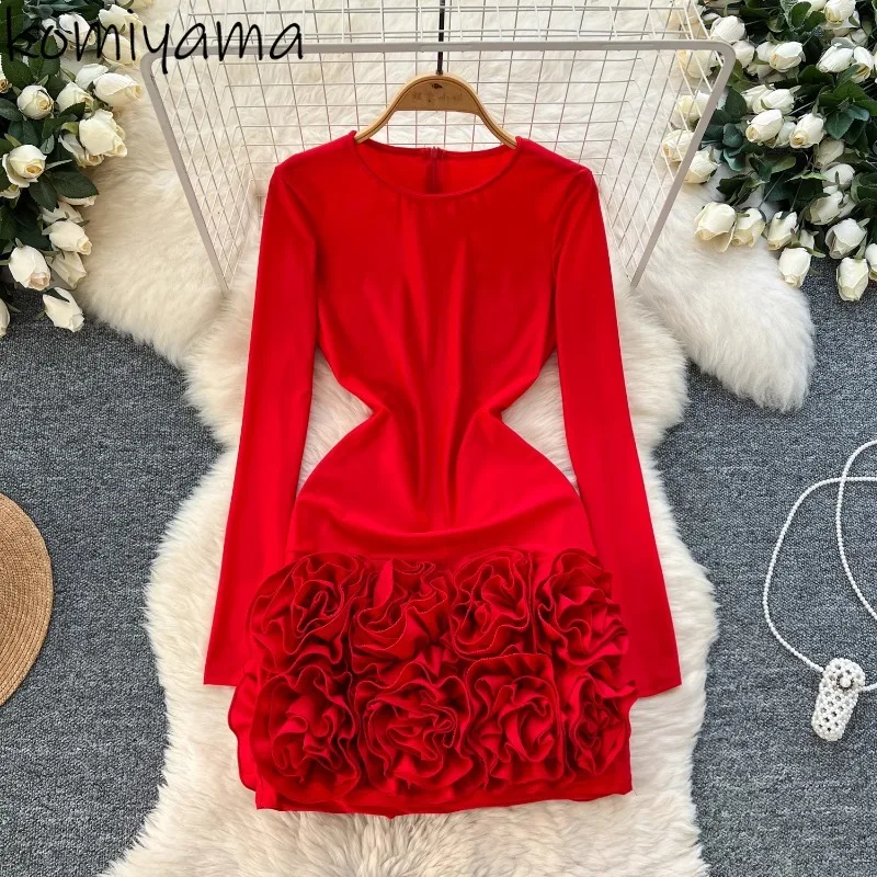 Spicy Girl Vestidos, трехмерное платье с цветочным принтом, платья с круглым вырезом и длинными рукавами, облегающее платье, весенняя новая мода, Ropa Mujer 
Spicy Girl Vestidos, трехмерное платье с цветочным принтом, платья с круглым вырезом и длинными рукавами, облегающее платье, весенняя новая мода, Ropa Mujer