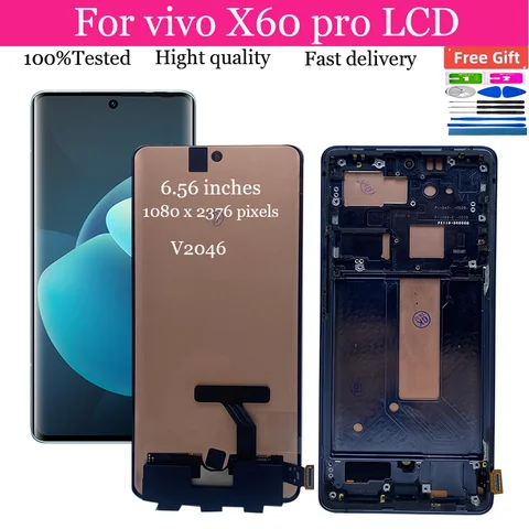 6.56"AMOLED For Vivo X60 Pro LCD Display Touch Screen Digitizer Assembly LCD Replacement Parts