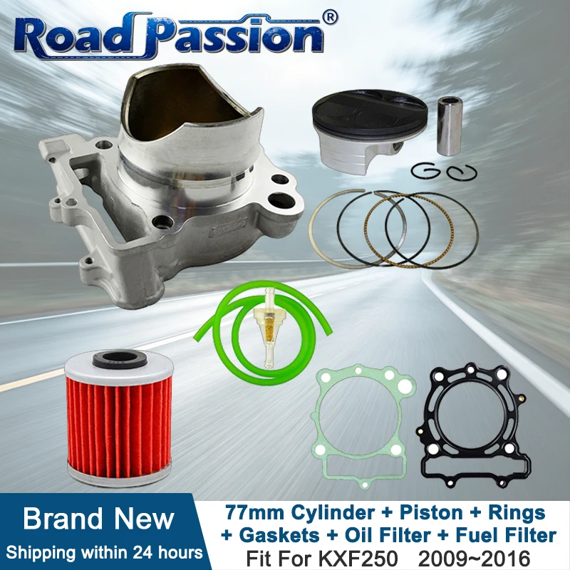 77mm Motorcycle Cylinder kit For Kawasaki KXF250 KXF 250 2009~2016 Piston + Rings + Gaskets + Oil Filter + Fuel Filter
77mm Motorcycle Cylinder kit For Kawasaki KXF250 KXF 250 2009~2016 Piston + Rings + Gaskets + Oil Filter + Fuel Filter