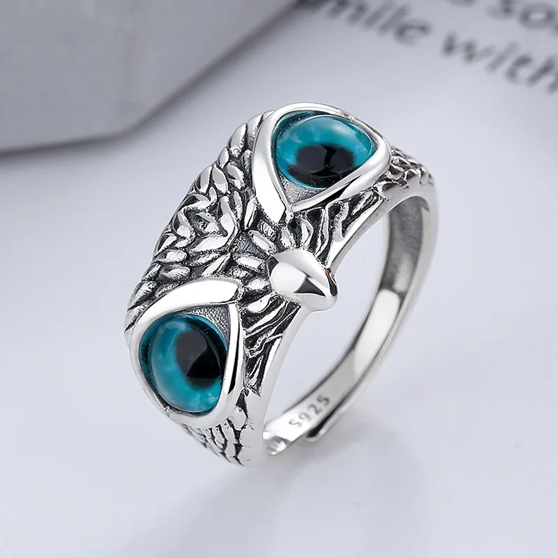 BF CLUB 925 Sterling Rings for Women Simple Geometric Handmade Irregular Retro Owl Green Stone Ring Allergy For Birthday Gift
BF CLUB 925 Sterling Rings for Women Simple Geometric Handmade Irregular Retro Owl Green Stone Ring Allergy For Birthday Gift
