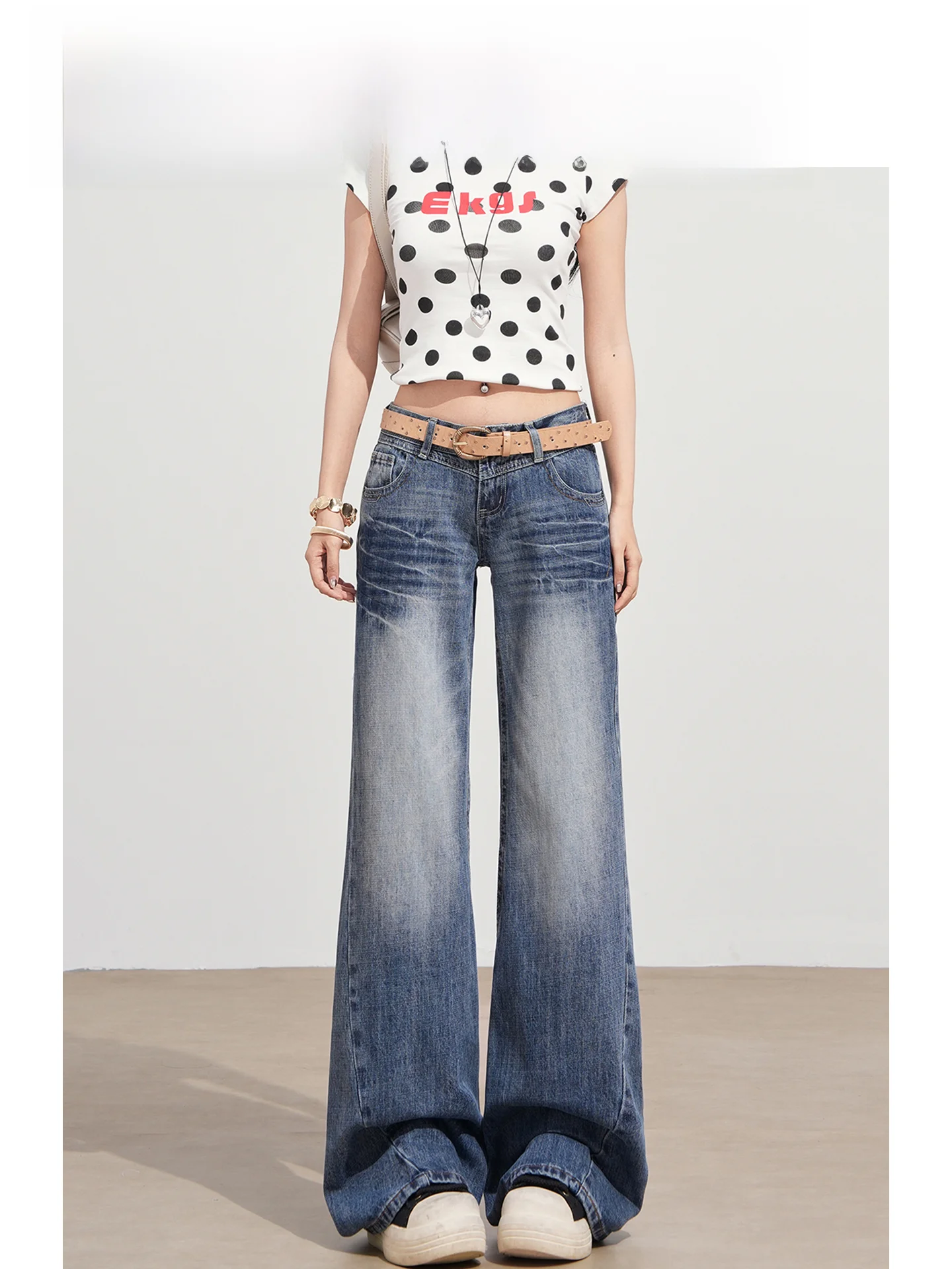 Retro American Low Waist Wide Leg Jeans Women's Loose Straight Washed Effect Casual Cotton Denim Spring New Style
Retro American Low Waist Wide Leg Jeans Women's Loose Straight Washed Effect Casual Cotton Denim Spring New Style