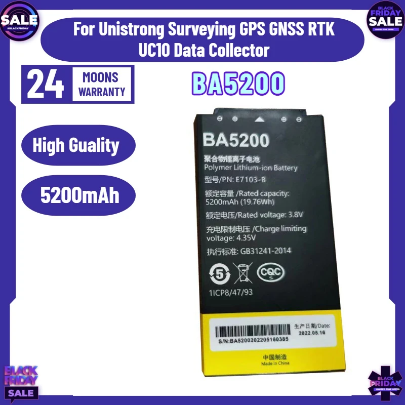 New 3.8V 5200mAh BA5200 Battery for Unistrong Surveying GPS GNSS RTK UC10 Data Collector
New 3.8V 5200mAh BA5200 Battery for Unistrong Surveying GPS GNSS RTK UC10 Data Collector