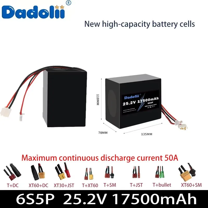 New 25.2V18650 battery pack 6S5P17.5Ah ternary lithium battery pack, new battery cells with strong power and long lifespan
New 25.2V18650 battery pack 6S5P17.5Ah ternary lithium battery pack, new battery cells with strong power and long lifespan