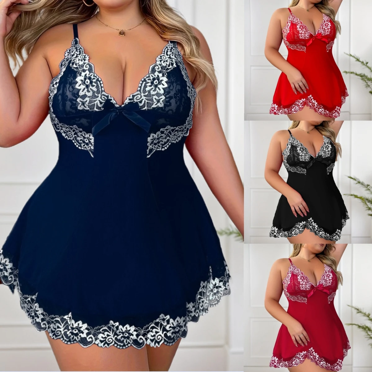 Plus Size Womens Sexy Lace Nightdress Babydoll Lingerie Sleepwear Nightie Robe For Romantic
Plus Size Womens Sexy Lace Nightdress Babydoll Lingerie Sleepwear Nightie Robe For Romantic