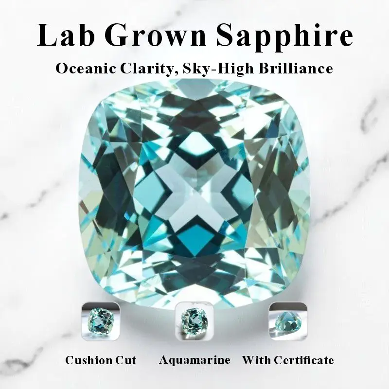 Square Cushion Shape Lab Grown Sapphire Aquamarine Gemstone for Charms Diy Jewelry Making Bracelet Selectable AGL Certificate
Square Cushion Shape Lab Grown Sapphire Aquamarine Gemstone for Charms Diy Jewelry Making Bracelet Selectable AGL Certificate
