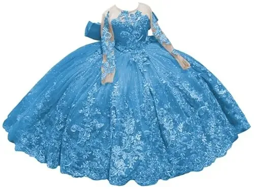 Luxury Blue Flower Girl Dress for Wedding Shiny Appliques Long Sleeves Floor Length with Bow Wedding Birthday Prom Gowns
Luxury Blue Flower Girl Dress for Wedding Shiny Appliques Long Sleeves Floor Length with Bow Wedding Birthday Prom Gowns