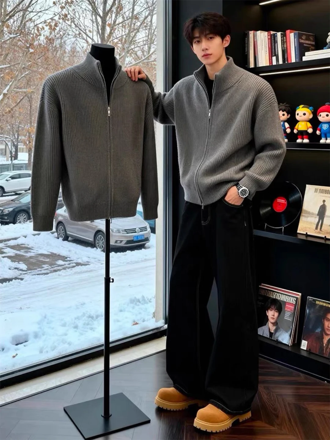 Мужской вязаный кардиган Deep ey с воротником-стойкой, зимний свитер, мягкий, удобный, с длинными рукавами, повседневный, в американском стиле
Мужской вязаный кардиган Deep ey с воротником-стойкой, зимний свитер, мягкий, удобный, с длинными рукавами, повседневный, в американском стиле