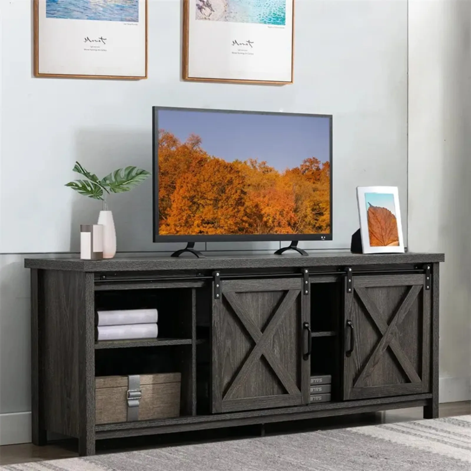 US58 Inch Farmhouse Recreation Center, Country TV Stand, Media TV Table, 65 Inch TV-
US58 Inch Farmhouse Recreation Center, Country TV Stand, Media TV Table, 65 Inch TV-