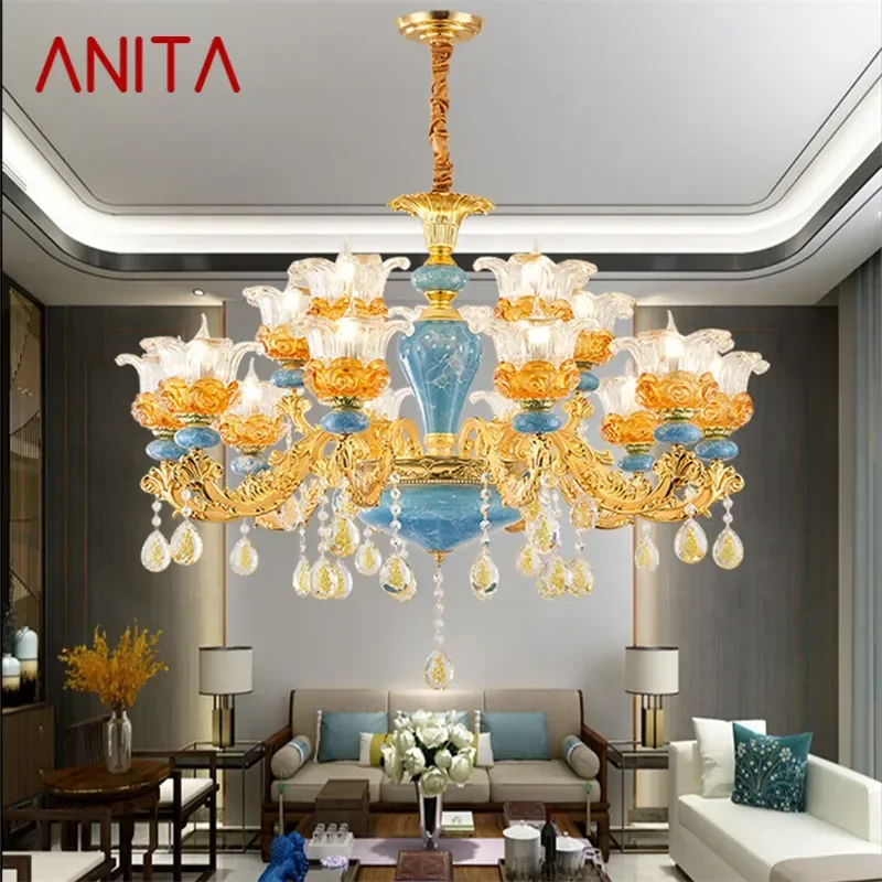 ANITA European Luxury Crystal Chandelier LED American Living Room Restaurant Bedroom Villa Hotel Clothing Store Pendent Lamp
ANITA European Luxury Crystal Chandelier LED American Living Room Restaurant Bedroom Villa Hotel Clothing Store Pendent Lamp