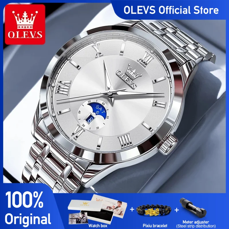 OLEVS 3638 Mens Watch Original Business Luxury Quartz Wristwatch Stainless Steel Waterproof Large Dial Day Date Watch New Reloj
OLEVS 3638 Mens Watch Original Business Luxury Quartz Wristwatch Stainless Steel Waterproof Large Dial Day Date Watch New Reloj