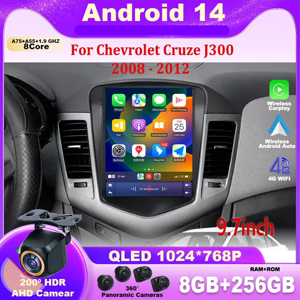 9.7" Android 14 For Chevrolet Cruze J300 2008 - 2012 Car Radio Multimedia Video Player Navigation GPS Stereo Wireless Carplay 4G
9.7" Android 14 For Chevrolet Cruze J300 2008 - 2012 Car Radio Multimedia Video Player Navigation GPS Stereo Wireless Carplay 4G