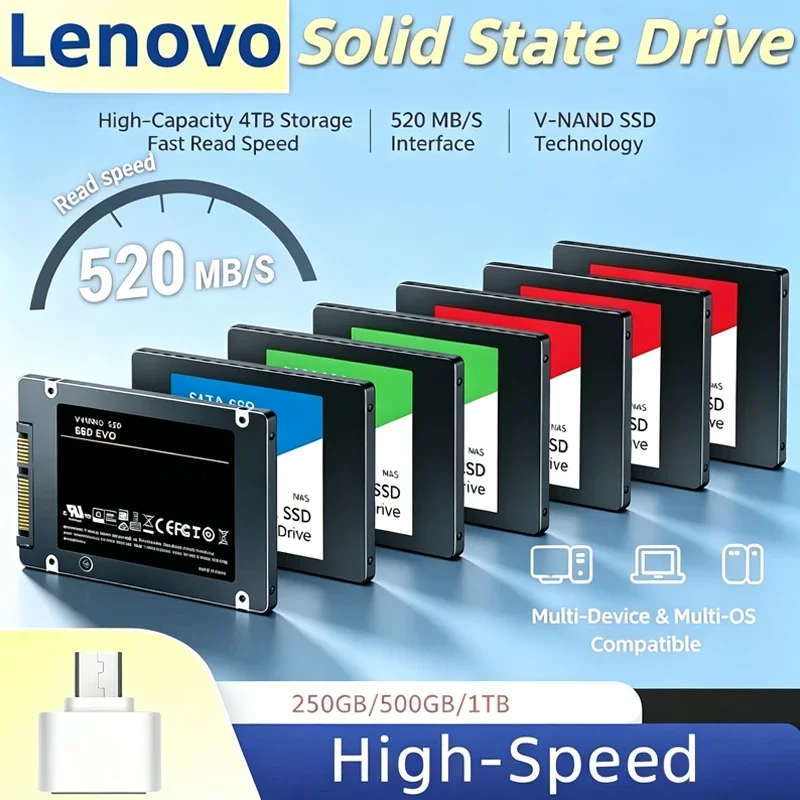Lenovo 500G 1TB 4TB Solid State Disk SSD High Speed 2TB Internal HDD Hard Drive Sata3 2.5 Inch For Laptop Microcomputer Desktop
Lenovo 500G 1TB 4TB Solid State Disk SSD High Speed 2TB Internal HDD Hard Drive Sata3 2.5 Inch For Laptop Microcomputer Desktop