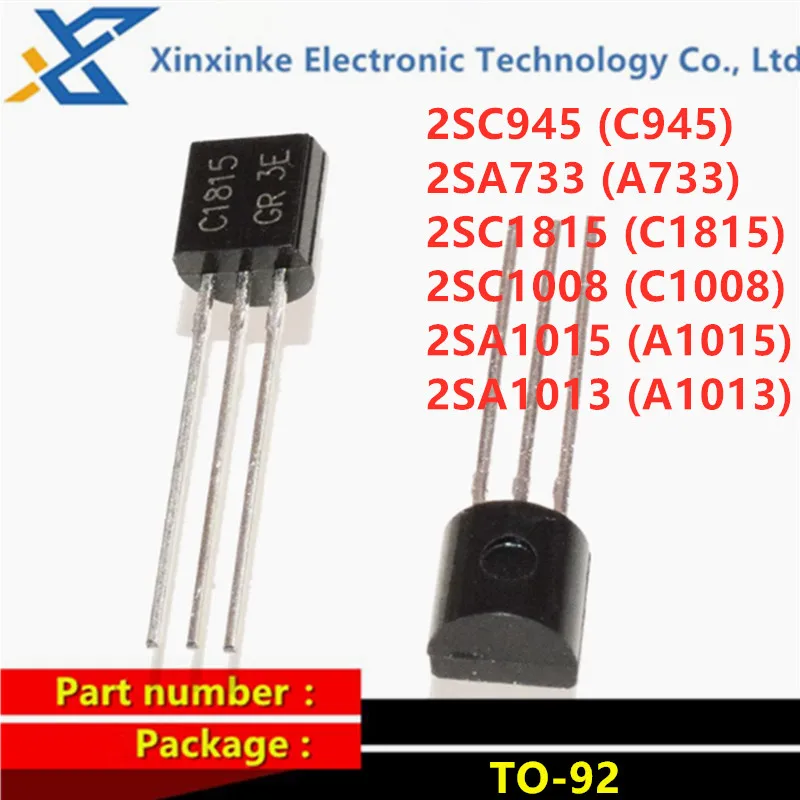 100PCS 2SC945 2SA733 2SC1815 2SC1008 2SA1015 2SA1013 TO-92 Power Transistor C945 A733 C1815 C1008 A1015 A1013 
100PCS 2SC945 2SA733 2SC1815 2SC1008 2SA1015 2SA1013 TO-92 Power Transistor C945 A733 C1815 C1008 A1015 A1013
