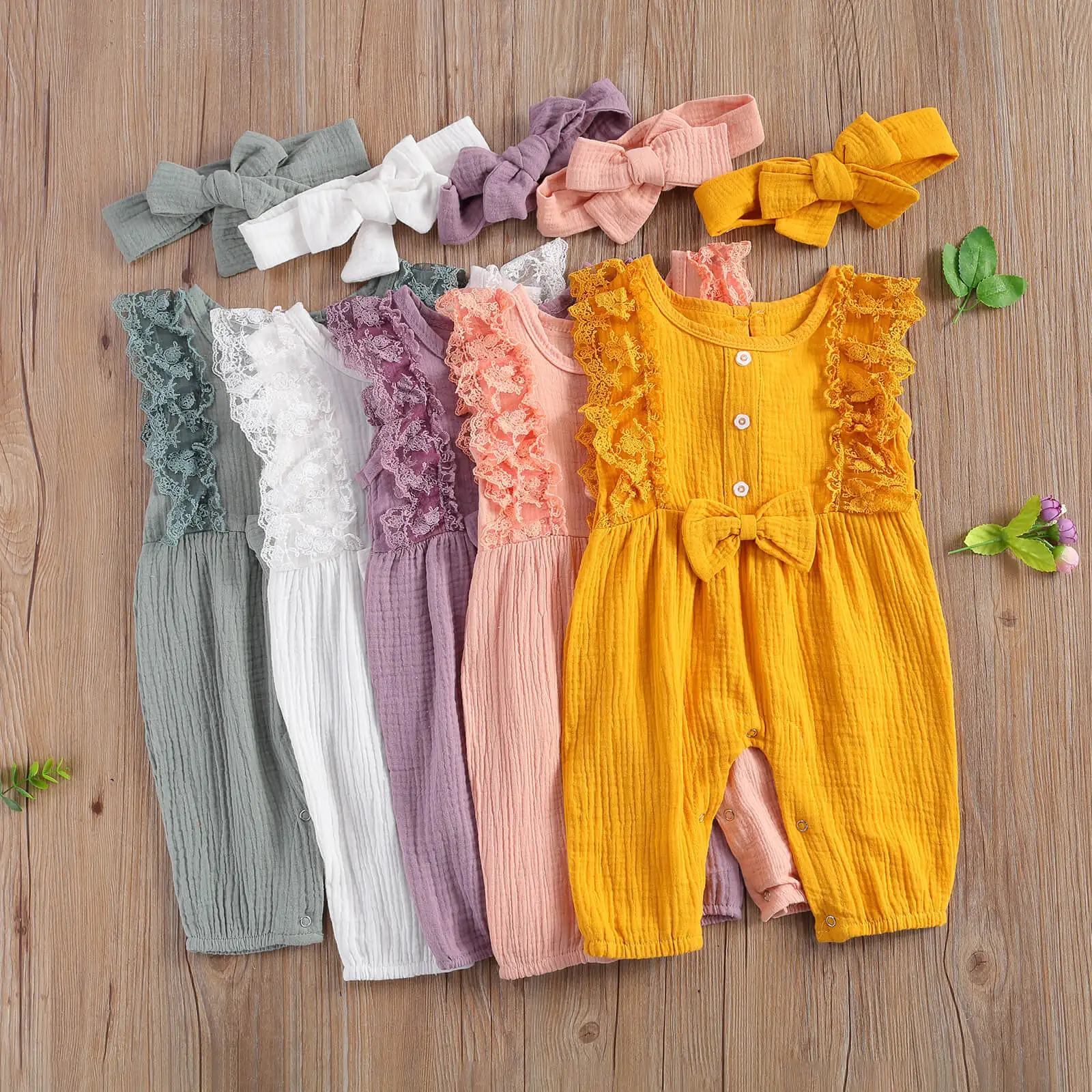 Newborn Infant Baby Girls Romper Summer Sleeveless Round Collar Jumpsuit + Headdress 2pcs Outfits Clothing For 0-24Months
Newborn Infant Baby Girls Romper Summer Sleeveless Round Collar Jumpsuit + Headdress 2pcs Outfits Clothing For 0-24Months
