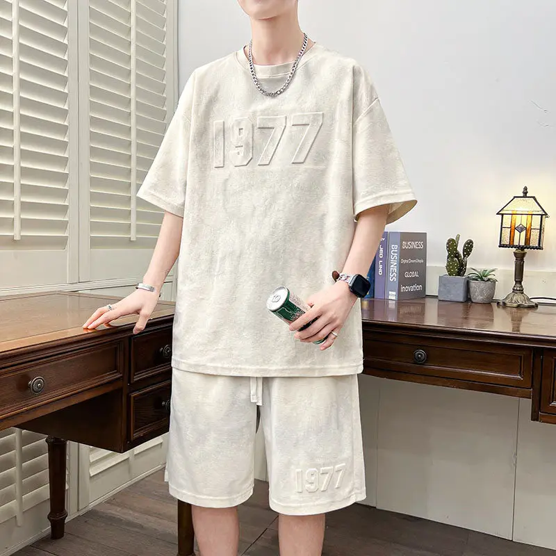 2 Piece Short Sleeve Men's Sets Clothing Casual T-Shirts & Shorts 2025 Summer Tracksuit Streetwear Tops Tees & Knee-Length Pants
2 Piece Short Sleeve Men's Sets Clothing Casual T-Shirts & Shorts 2025 Summer Tracksuit Streetwear Tops Tees & Knee-Length Pants
