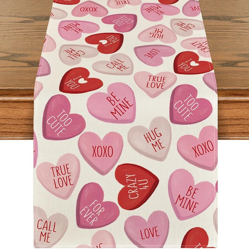 Pink Ture Love Heart Valentine's Day Table Runner, Seasonal Kitchen Dining Table Decoration For Home Party Decor 13x72 Inch
Pink Ture Love Heart Valentine's Day Table Runner, Seasonal Kitchen Dining Table Decoration For Home Party Decor 13x72 Inch