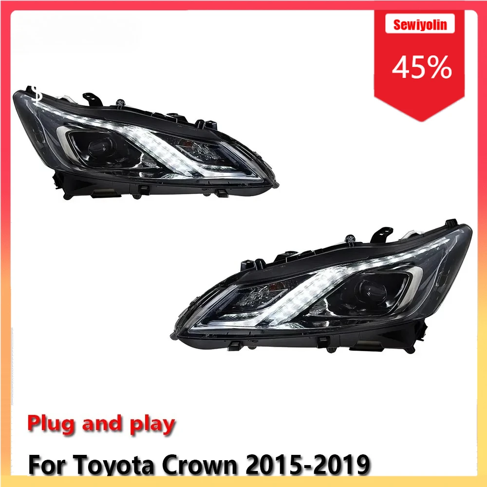 Автомобильные светодиодные фары, автомобильные детали для Toyota Crown 2015-2019, противотуманные DRL, стоп-сигнал, указатель поворота, Plug and Play
Автомобильные светодиодные фары, автомобильные детали для Toyota Crown 2015-2019, противотуманные DRL, стоп-сигнал, указатель поворота, Plug and Play