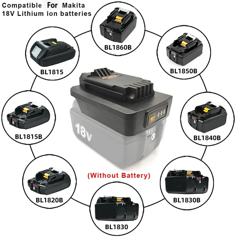 Адаптер MT18BD для Black & Decker, инструменты 18 В, аккумулятор Makita 18 В, преобразование в инструмент Black Decker/Stanley/Porter Cable 20 В
Адаптер MT18BD для Black & Decker, инструменты 18 В, аккумулятор Makita 18 В, преобразование в инструмент Black Decker/Stanley/Porter Cable 20 В