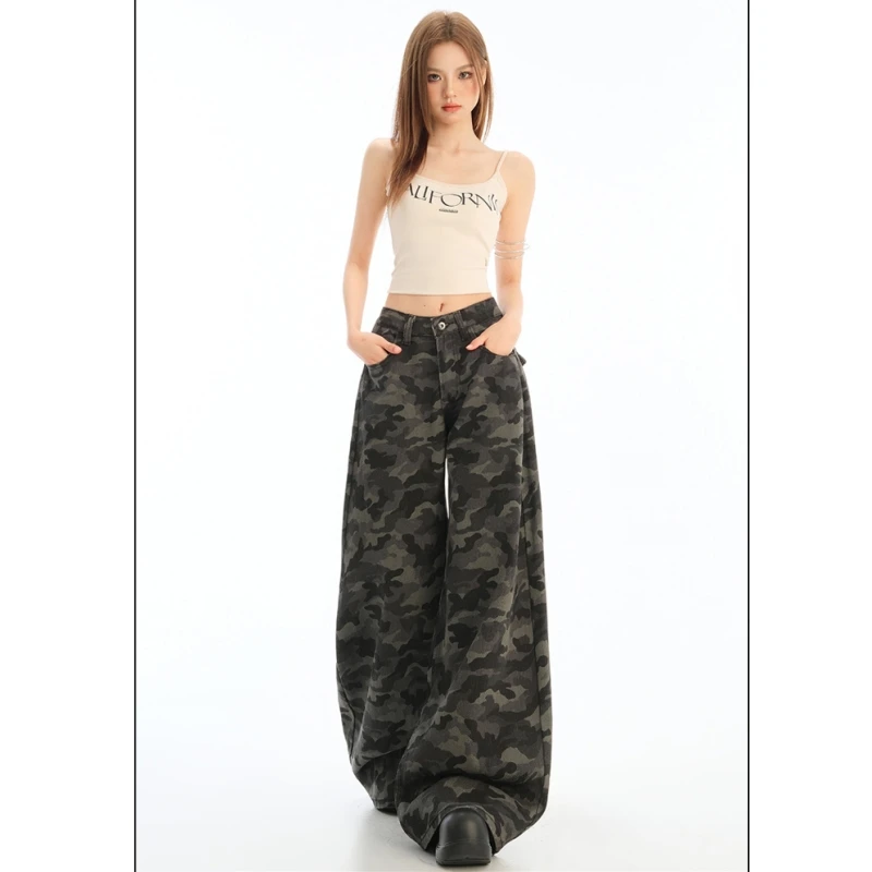 Spring 2025 Camouflage Green Jeans Women Y2K Vintage High Waisted Jeans Straight Streetwear Loose Large Wide Leg Denim Pants
Spring 2025 Camouflage Green Jeans Women Y2K Vintage High Waisted Jeans Straight Streetwear Loose Large Wide Leg Denim Pants
