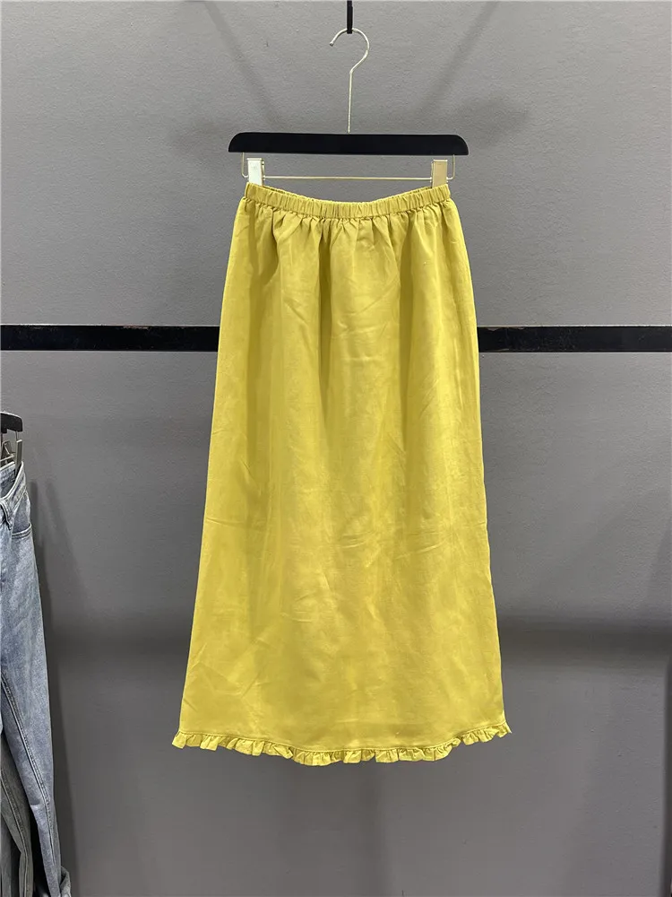 Linen Midi Skirt Women's Summer New Design Slimming Casual Slit Straight Leggings Mid-Length Skirt Wooden Ear
Linen Midi Skirt Women's Summer New Design Slimming Casual Slit Straight Leggings Mid-Length Skirt Wooden Ear