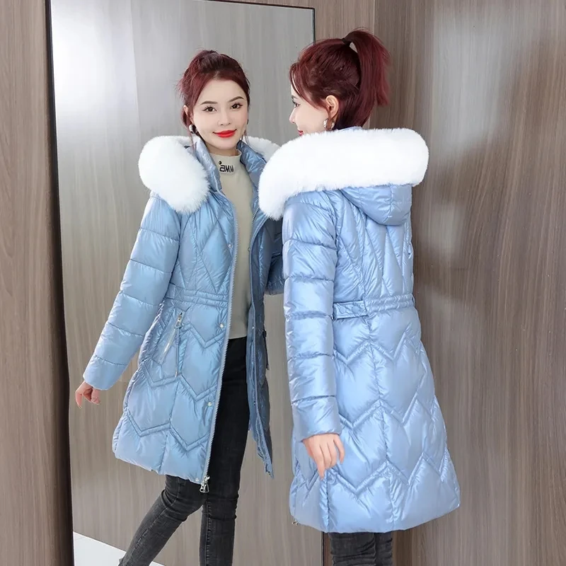 Parkas Women Glossy Down Cotton Jacket New Winter Jacket Women Winter Coat Warm Hooded Mid Long Parka Female Jacket Outerwear
Parkas Women Glossy Down Cotton Jacket New Winter Jacket Women Winter Coat Warm Hooded Mid Long Parka Female Jacket Outerwear