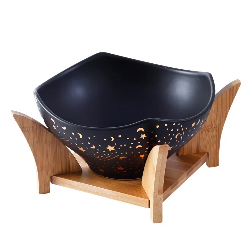 Nordic style ceramic baking bowl household, tableware salad simple wooden rack noodle soup star and moon salad bowl
Nordic style ceramic baking bowl household, tableware salad simple wooden rack noodle soup star and moon salad bowl