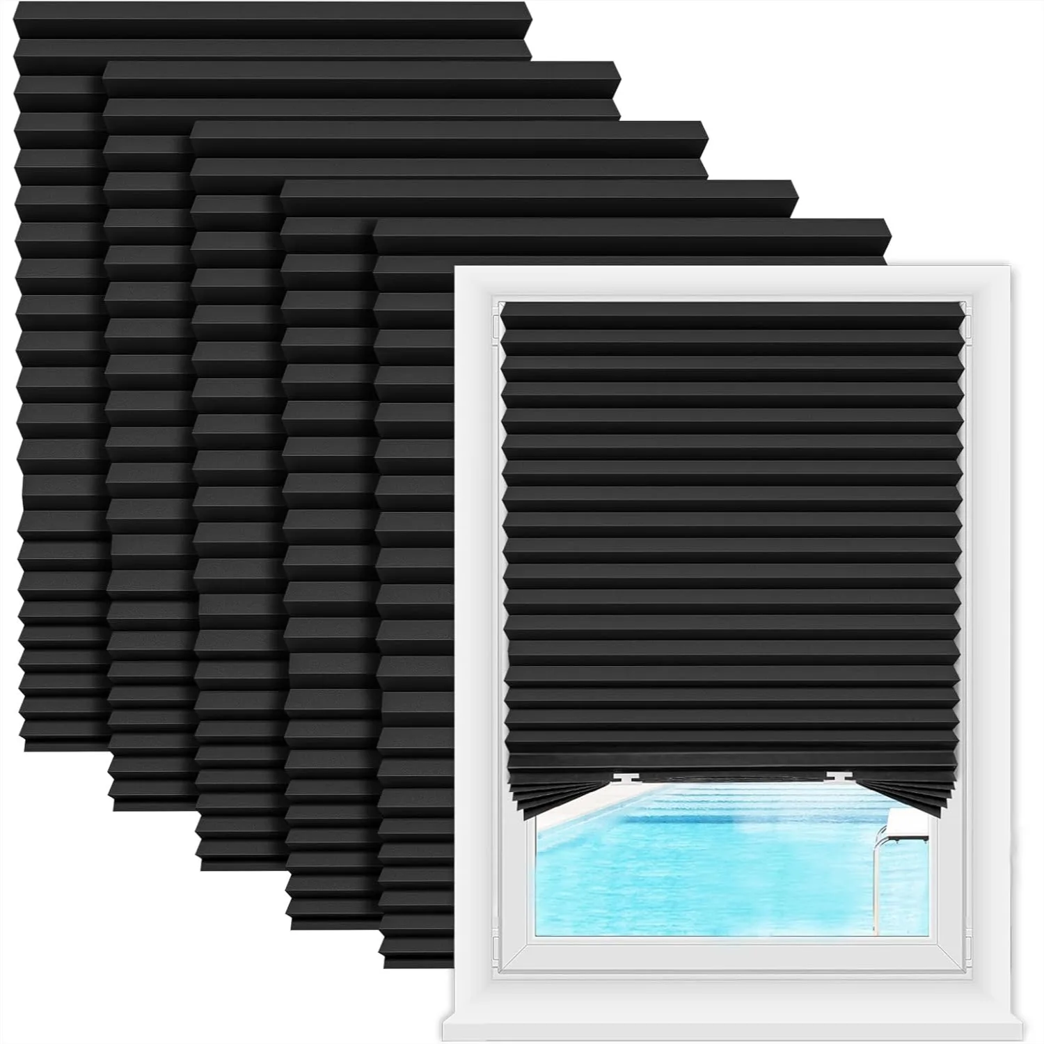 Blackout Shades 6 Pack, Cordless Light Filtering Pleated Paper Window Shades 36x72 Inches, Easy Cut to Size & No Tools
Blackout Shades 6 Pack, Cordless Light Filtering Pleated Paper Window Shades 36x72 Inches, Easy Cut to Size & No Tools