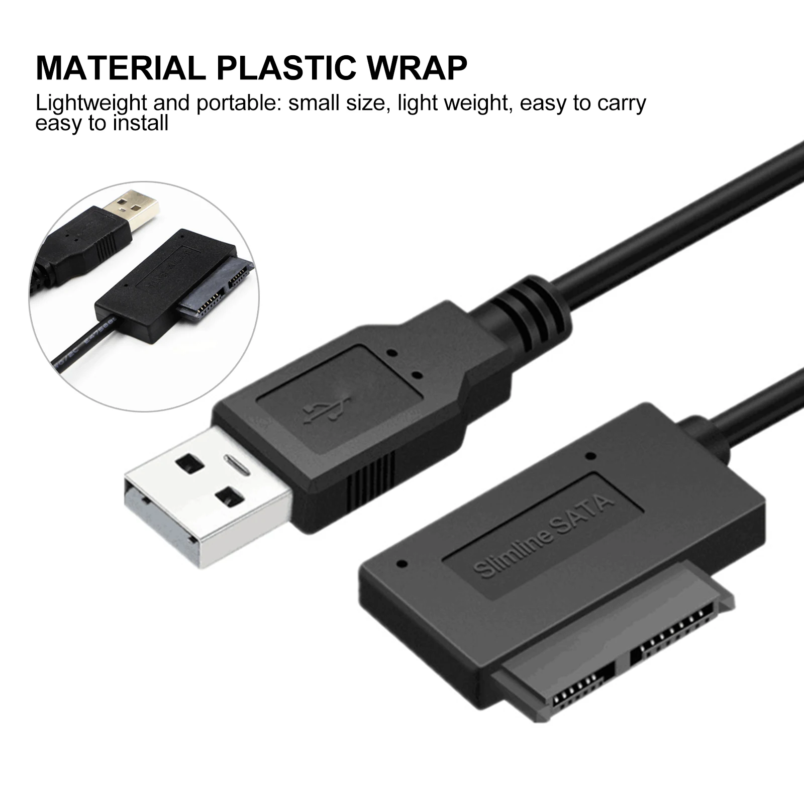 to USB 2.0 Adapter High Speed for Hard Drive Laptop CD-ROM Black Durable Lightweight Portable Short Cable Easy
to USB 2.0 Adapter High Speed for Hard Drive Laptop CD-ROM Black Durable Lightweight Portable Short Cable Easy