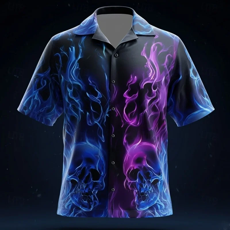 Skeleton Flame Pattern Hawaiian Shirt For Men Gradient 3D Printed Short Sleeves Summer Street Blouse Surf Beachwear Aloha Shirts
Skeleton Flame Pattern Hawaiian Shirt For Men Gradient 3D Printed Short Sleeves Summer Street Blouse Surf Beachwear Aloha Shirts