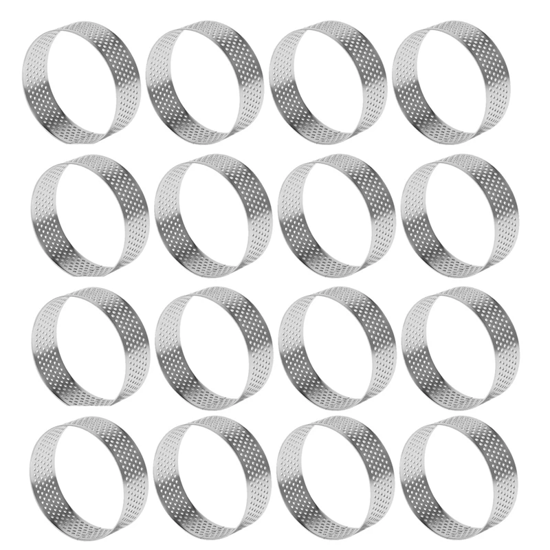 16Pack 6Cm Circular Tart Rings Dessert Stainless Steel Perforation Fruit Pie Cake Mousse Mold Kitchen Baking Mould Ring
16Pack 6Cm Circular Tart Rings Dessert Stainless Steel Perforation Fruit Pie Cake Mousse Mold Kitchen Baking Mould Ring