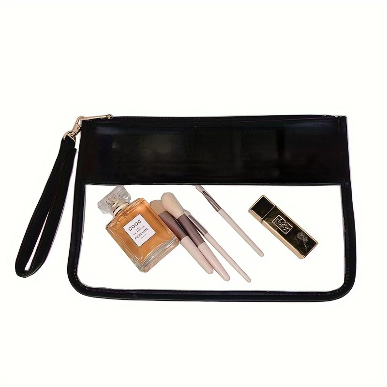 "Compact" Chic Waterproof Pvc Makeup Bag With Letter Design - Spacious, Portable Cosmetic Organizer For Women, Formaldehyde-Free
"Compact" Chic Waterproof Pvc Makeup Bag With Letter Design - Spacious, Portable Cosmetic Organizer For Women, Formaldehyde-Free