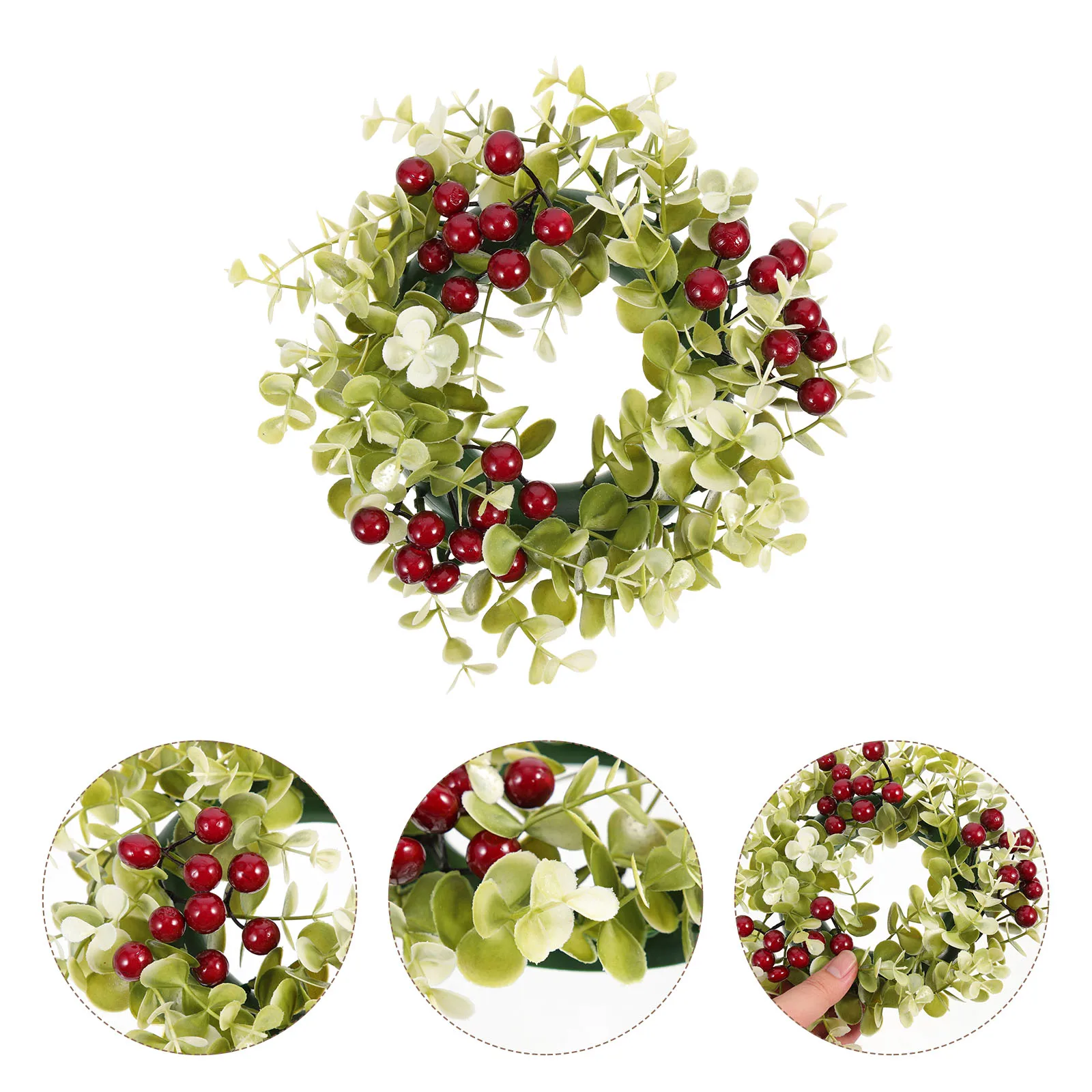 1Pc Christmas Wreath 25cm White Eucalyptus Red Berry Artificial Plants Xmas Table Decor
1Pc Christmas Wreath 25cm White Eucalyptus Red Berry Artificial Plants Xmas Table Decor