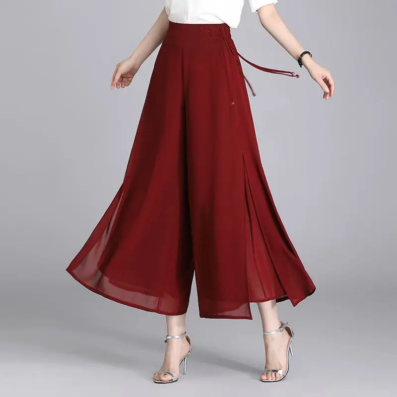 Chiffon Wide Leg Pants Summer Women Clothes High Waist Loose Solid Color Ankle-length Pants Ladies All-match Simplicity Pants
Chiffon Wide Leg Pants Summer Women Clothes High Waist Loose Solid Color Ankle-length Pants Ladies All-match Simplicity Pants