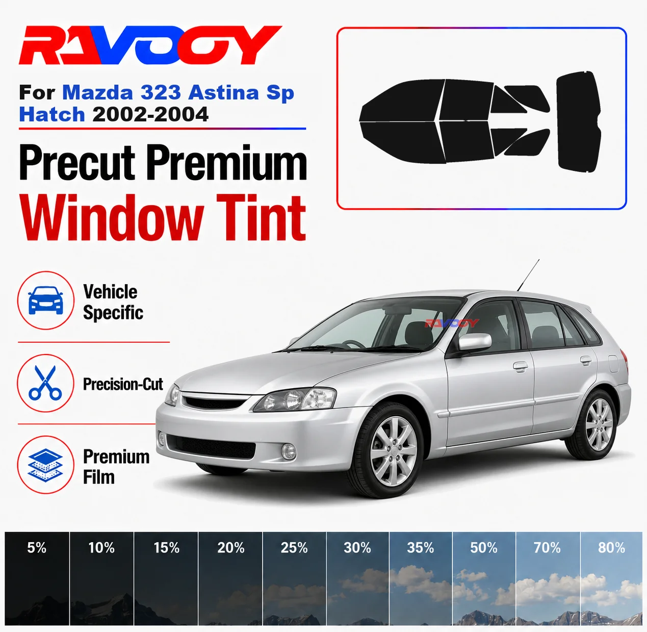 Premium Precut Window Tint Kit Front Rear Windows Rear Windshield For Mazda 323 Astina Sp Hatch 2002-2004 Nano Ceramic Film
Premium Precut Window Tint Kit Front Rear Windows Rear Windshield For Mazda 323 Astina Sp Hatch 2002-2004 Nano Ceramic Film
