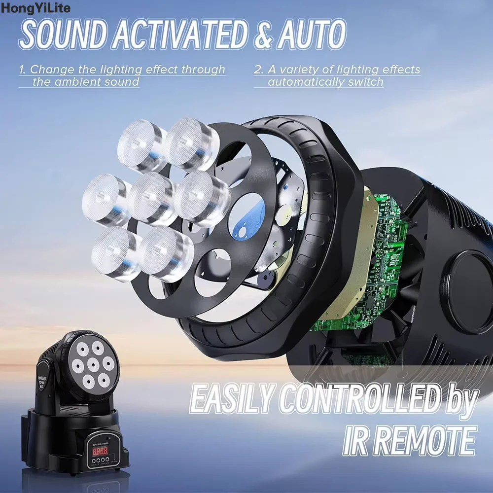 HongYiLi Professional 7x12W RGBW DMX Moving Head Light 14CH Wide Pan Tilt for Stage Wedding Club Party DJ Event Lighting Show
HongYiLi Professional 7x12W RGBW DMX Moving Head Light 14CH Wide Pan Tilt for Stage Wedding Club Party DJ Event Lighting Show