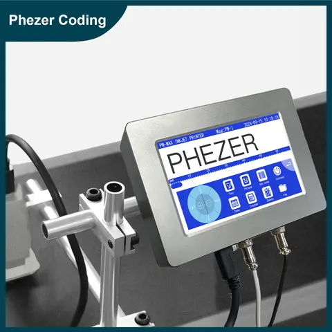 Phezer 12.7/25.4mm imprimante d'étiquettes en ligne imprimante à jet d'encre ordinateur TIJ PW MAX QR barre Code de lot Date numéro Logo Date d'expiration