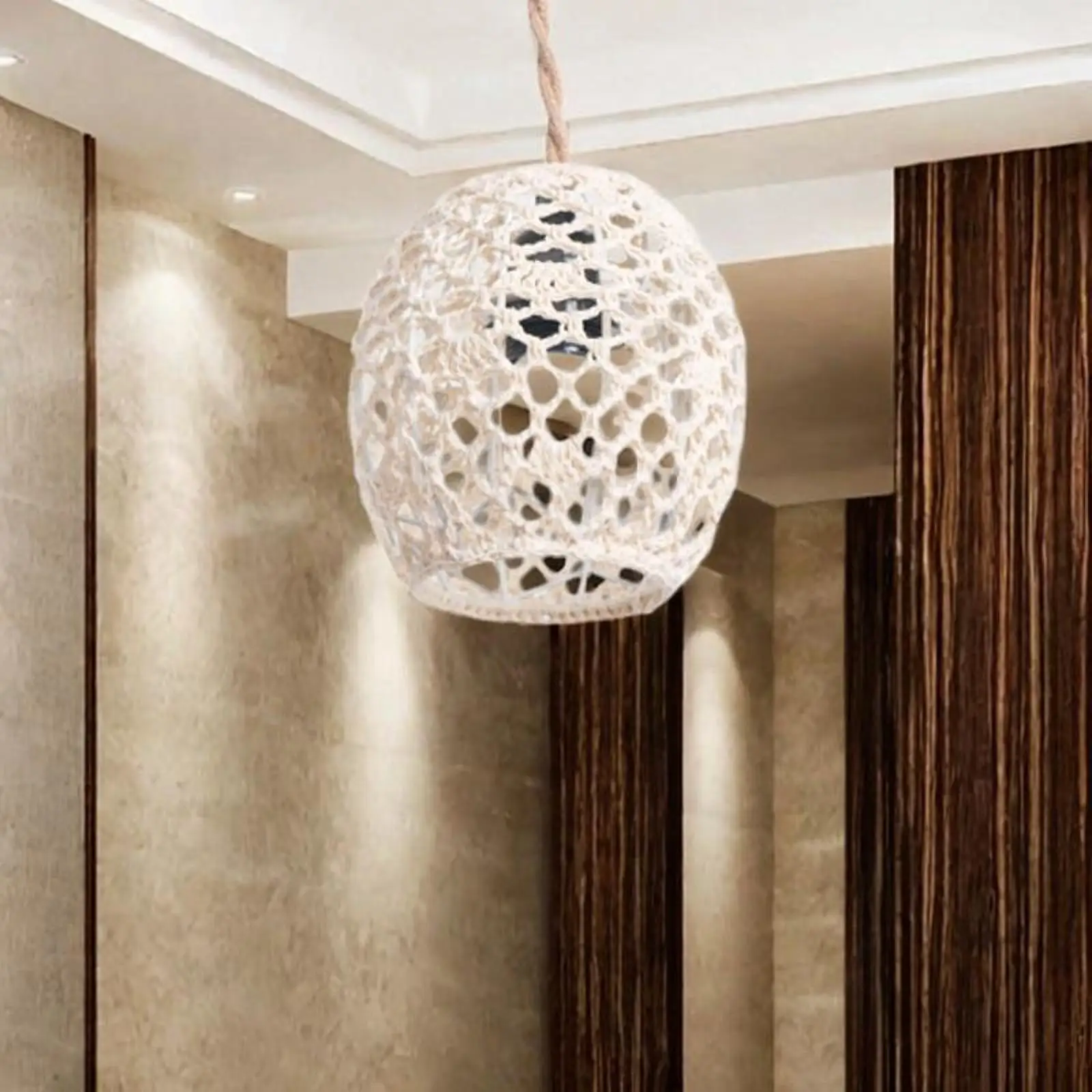 Weave Rope Lampshade DIY Lighting Fixtures Portable Decoration Pendant Light Shade for Home Bedroom Hotel Dining Table Farmhouse
Weave Rope Lampshade DIY Lighting Fixtures Portable Decoration Pendant Light Shade for Home Bedroom Hotel Dining Table Farmhouse