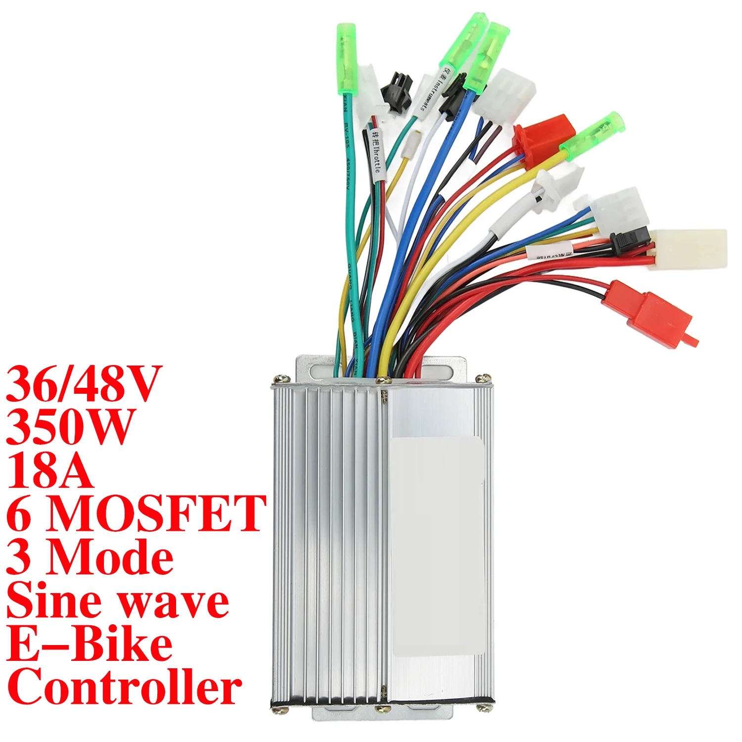 36V/48V 350W 18A Sine Wave Controller 6 Tubes FOC Brushless Motor Driver 6 MOSFET 3 mode Controller for Electric Bicycle Scooter
36V/48V 350W 18A Sine Wave Controller 6 Tubes FOC Brushless Motor Driver 6 MOSFET 3 mode Controller for Electric Bicycle Scooter