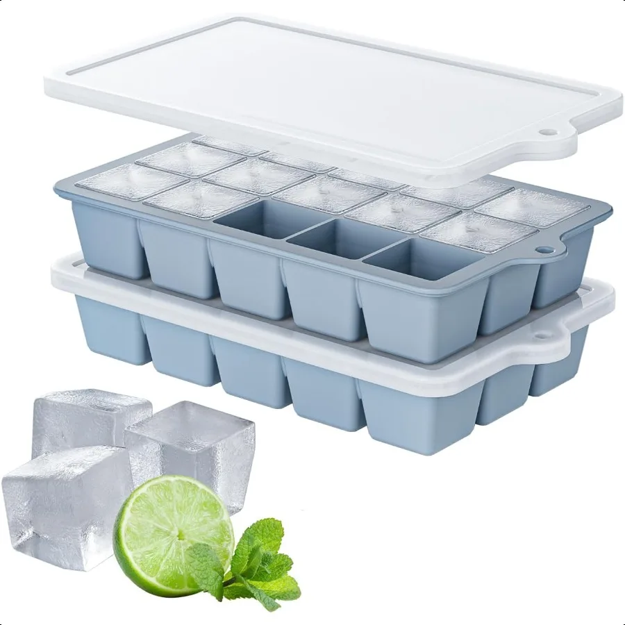 Силиконовый лоток для кубиков льда, 2 упаковки, формы для кубиков льда, лотки для льда для морозильной камеры с крышкой для виски, детское питание, не содержит BPA, легко снимается
Силиконовый лоток для кубиков льда, 2 упаковки, формы для кубиков льда, лотки для льда для морозильной камеры с крышкой для виски, детское питание, не содержит BPA, легко снимается