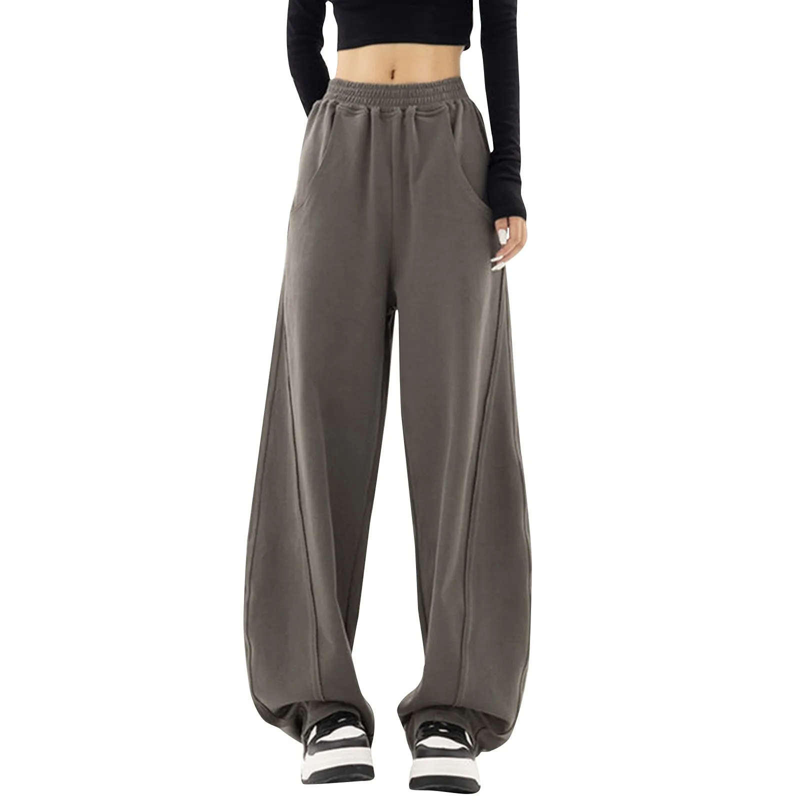 Sports Pants Women'S Casual New Elastic Waist Pockets Straight Tube Loose Sweatpants Fashion Trendy Solid Color Wide Leg Pants
Sports Pants Women'S Casual New Elastic Waist Pockets Straight Tube Loose Sweatpants Fashion Trendy Solid Color Wide Leg Pants
