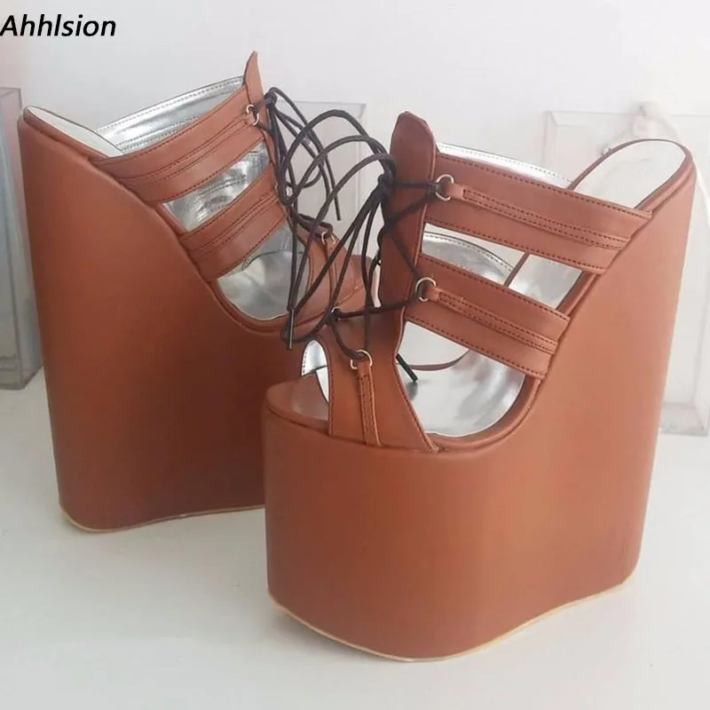 Ahhlsion Handmade Women Summer Slingback Sandals Wedges High Heels Round Toe Pretty Brown Party Shoes Ladies US Size 4-15
Ahhlsion Handmade Women Summer Slingback Sandals Wedges High Heels Round Toe Pretty Brown Party Shoes Ladies US Size 4-15