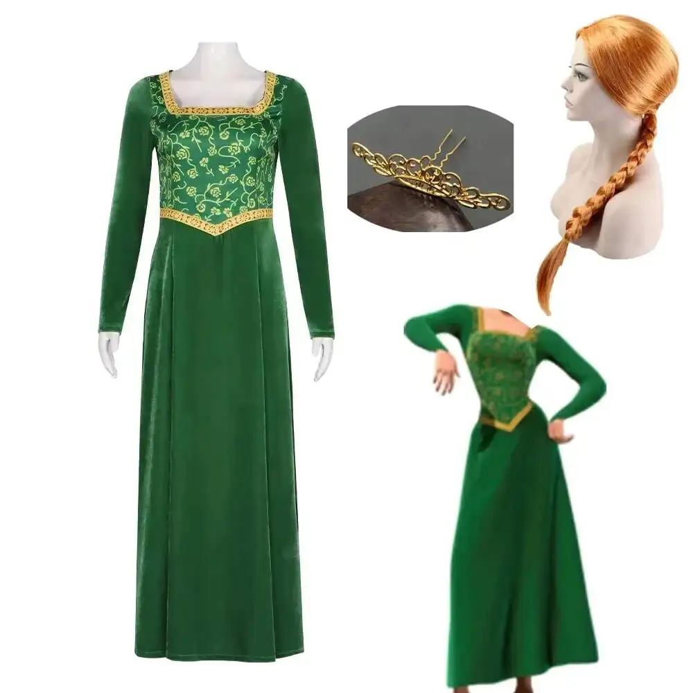 Princess Cosplay Costume Anime Shrek Wife Green Fiona Cos Wigs Outfit Forladies Women Long Dress Halloween Headgear
Princess Cosplay Costume Anime Shrek Wife Green Fiona Cos Wigs Outfit Forladies Women Long Dress Halloween Headgear