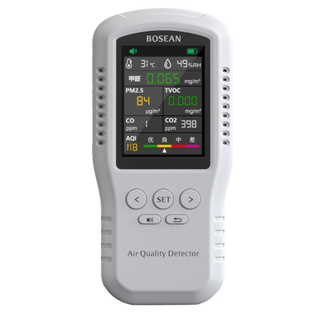 TFBC Монитор качества воздуха CO2 CO PM2.5 HCHO TVOC Монитор температуры и влажности Домашний детектор качества воздуха
TFBC Монитор качества воздуха CO2 CO PM2.5 HCHO TVOC Монитор температуры и влажности Домашний детектор качества воздуха