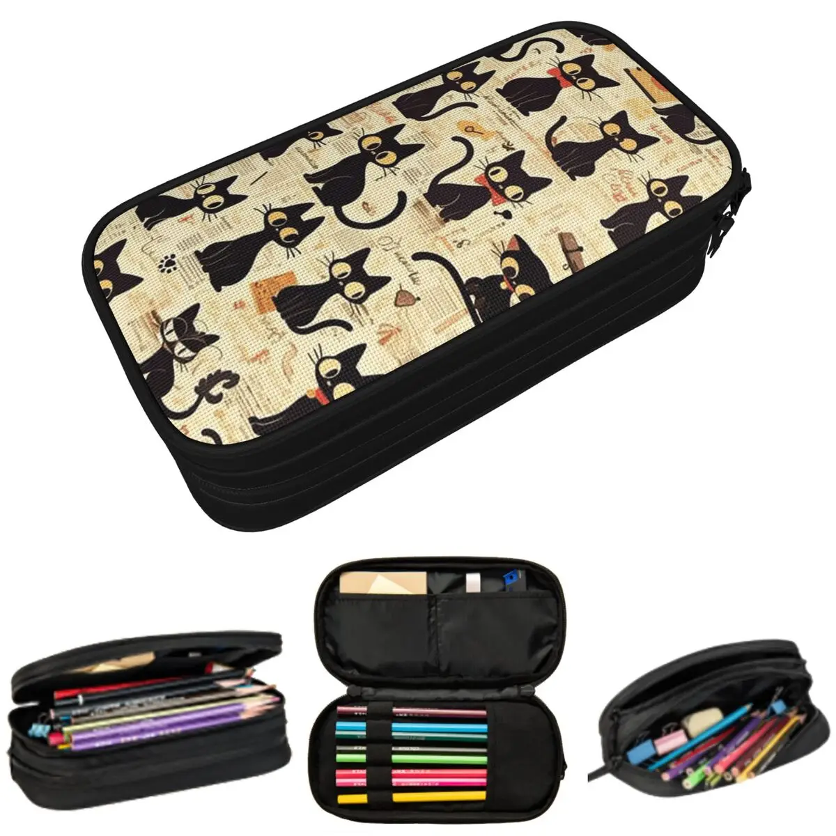 Cartoon Black Cat Pattern Pencil Case for Boys Girls Gifts Pen Box Pencil Bag Stationery Supplies Pen Holder Bag
Cartoon Black Cat Pattern Pencil Case for Boys Girls Gifts Pen Box Pencil Bag Stationery Supplies Pen Holder Bag