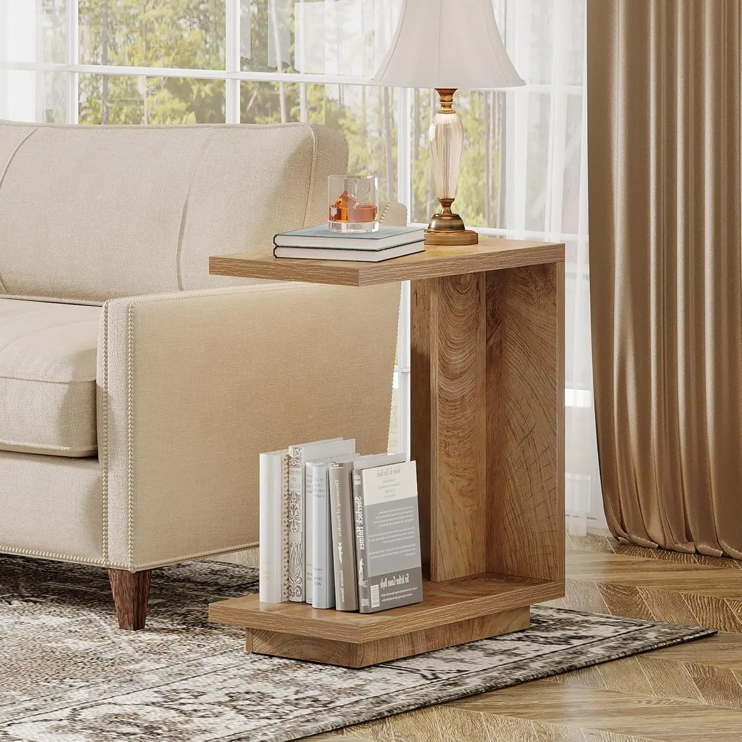 LITTLE TREE C-Shaped Side Table for Couch, 2-Tier C Table with Sturdy Pedestal, Industrial Sofa End Table for Living Room
LITTLE TREE C-Shaped Side Table for Couch, 2-Tier C Table with Sturdy Pedestal, Industrial Sofa End Table for Living Room