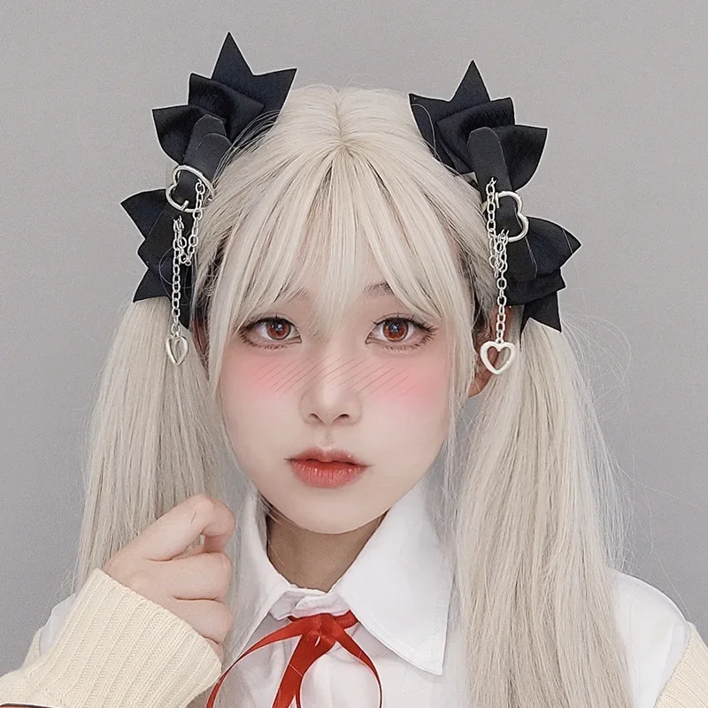 Gothic Lolita Hair Clip Punk Bowknot Accessories Handmade Hardcore Sweet Black Heart Hairpin for JK Fashion Dark Kawaii
Gothic Lolita Hair Clip Punk Bowknot Accessories Handmade Hardcore Sweet Black Heart Hairpin for JK Fashion Dark Kawaii