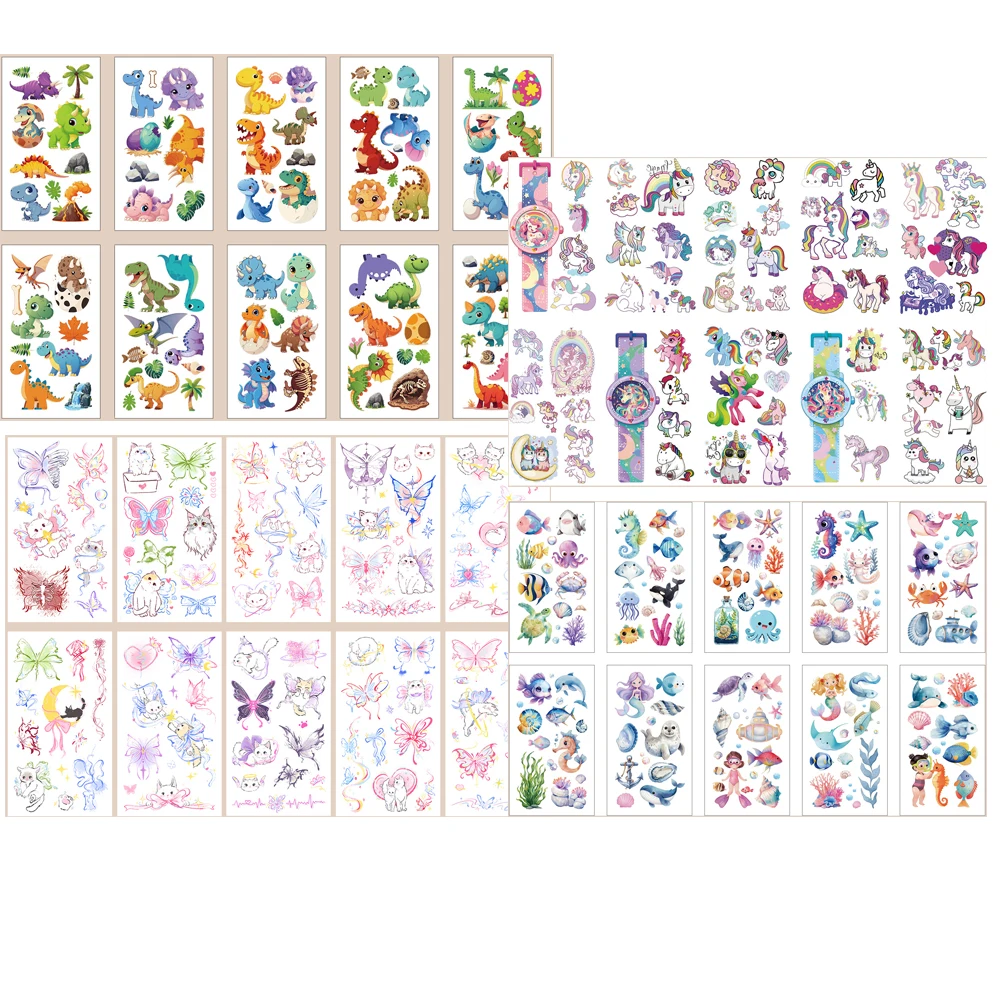 10Pcs/set Cartoon Unicorn Temporary Tattoo Stickers Cute Dinosaur Butterfly Fish Tattoo For Funny Birthday Party Gift
10Pcs/set Cartoon Unicorn Temporary Tattoo Stickers Cute Dinosaur Butterfly Fish Tattoo For Funny Birthday Party Gift